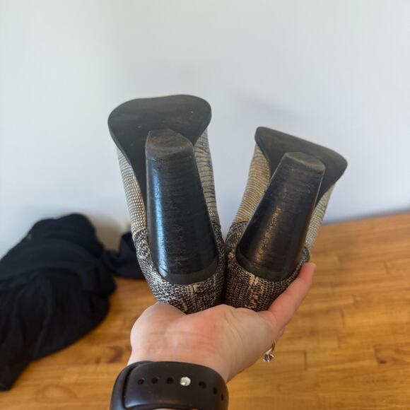 Jeffrey Campbell Snakeskin Reptile Leather Point Toe Ankle Boots Size 7 - Picture 5 of 5